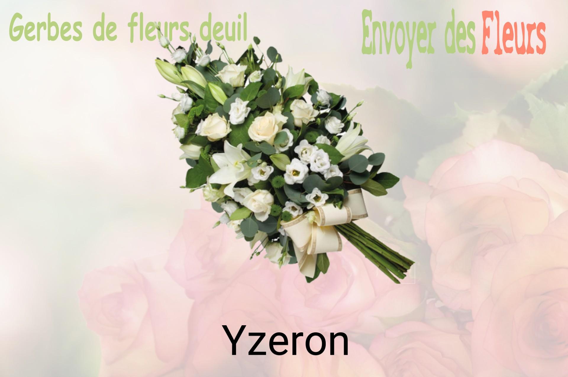 Gerbe de fleurs de deuil livrée à Yzeron